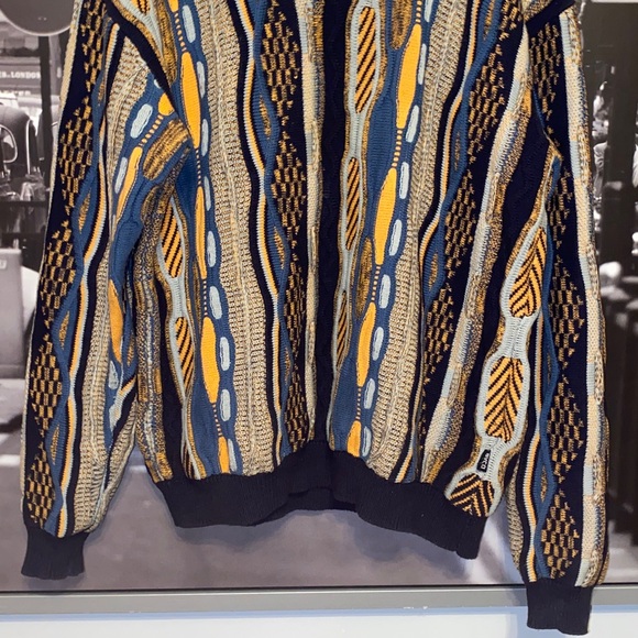 Vintage Coogi Style DJab Multicolor Crewneck Cable Knit Sweater size M - Picture 3 of 11